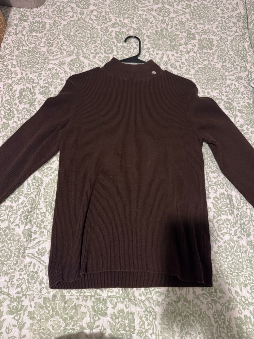 Lauren Ralph Lauren Men's Dark Brown Ribbed Turtleneck Sweater